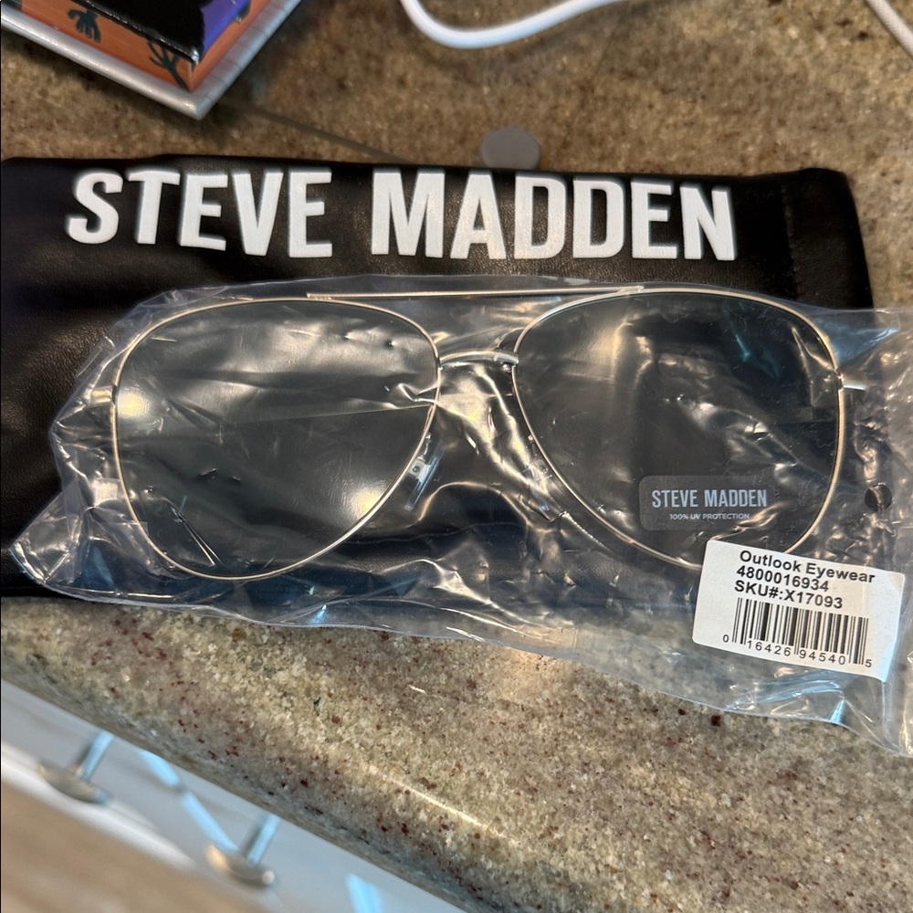 Steve Madden Metallic Aviator Sunglasses